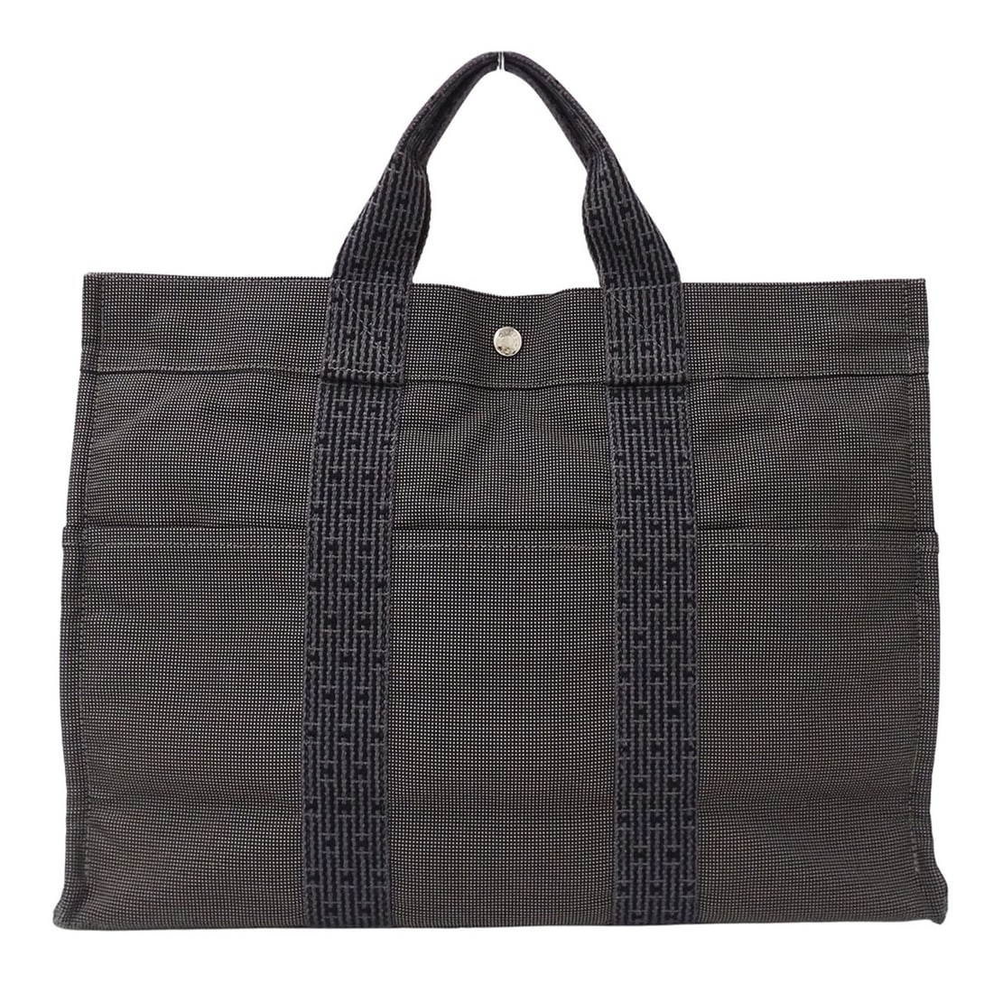 Hermes HERMES handbag for women and men, brand tote bag, Herline Tote MM canvas, black. (1 of 14)
