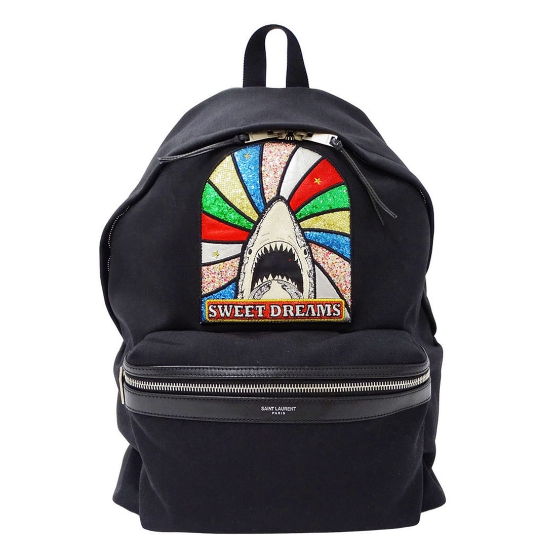 Saint Laurent handbag, women's and men's brand backpack, canvas, sequined, Classic City California: --- Catalog ---Category: SizeSize (HxWxD): 38.5cm x 30.5cm x 21cm / 15.15'' x 12'' x 8.26''Category: DesignType: HandbagColor: Black, Multi-colorGender: Men,WomenMaterial: Canvas Category: GeneralMPN: