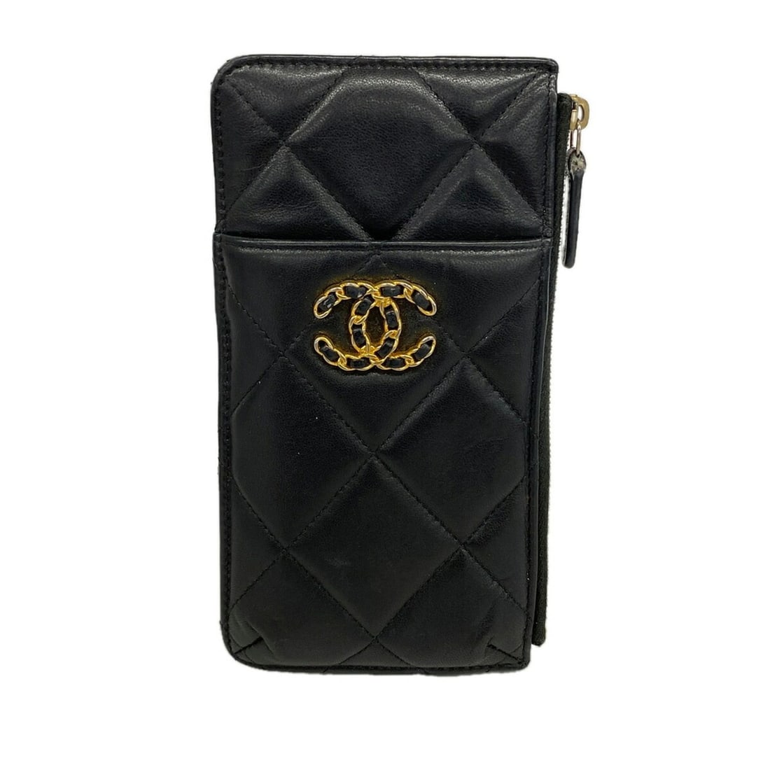 Chanel Long Wallet, 19, Lambskin, Black, Women's, P3454103: --- Catalog ---Category: SizeSize (HxWxD): 19.5cm x 10cm x 1.5cm / 7.67'' x 3.93'' x 0.59''Category: DesignType: Long wallet (bi-fold)Color: BlackGender: WomenMaterial: Leather Leather/Fur Type: Lambs