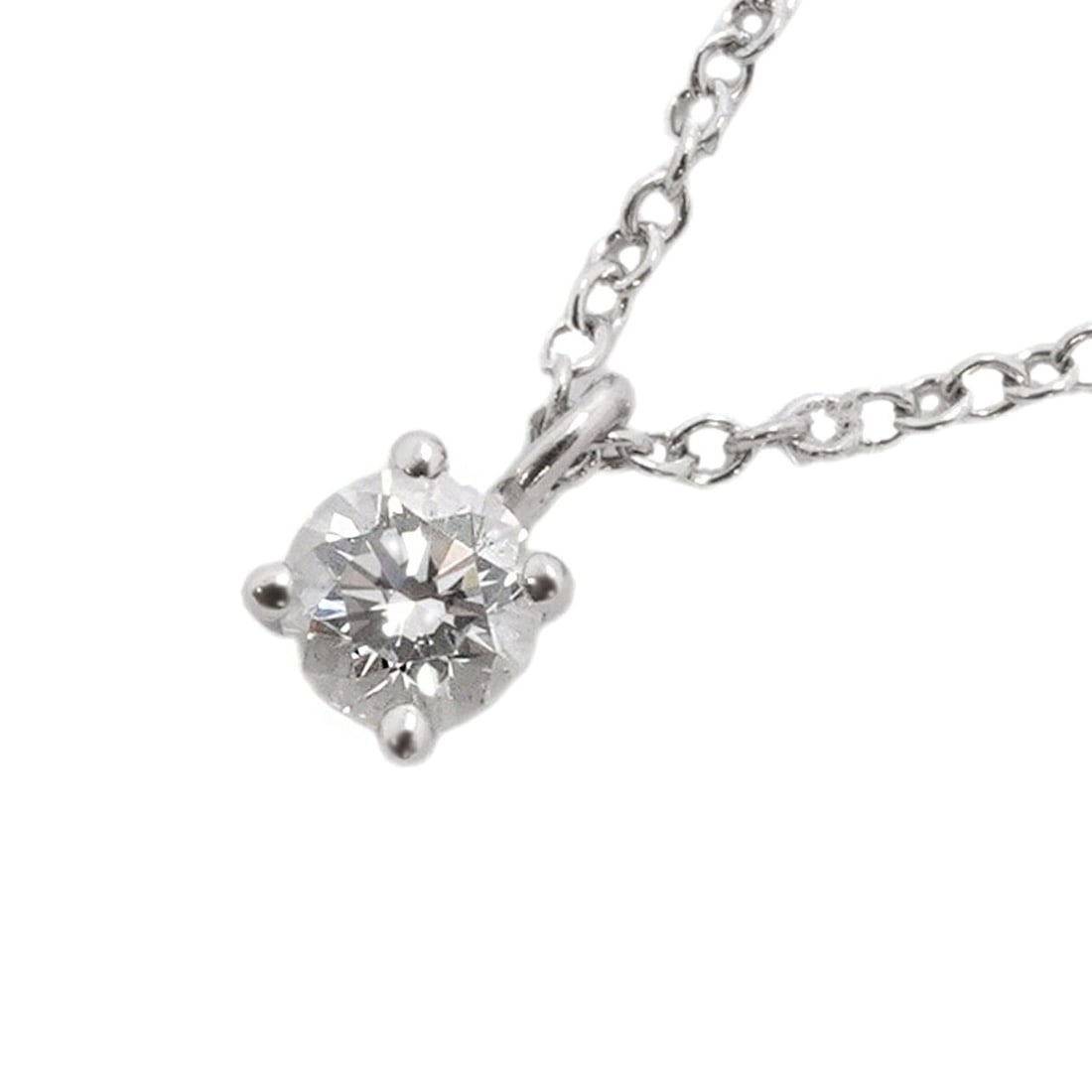 Tiffany & Co. Solitaire Necklace, 1PD Diamond, Platinum 950, Ladies': --- Catalog ---Category: SizePendant Size: 6.3mm x 3.4mm / 0.24'' x 0.13''Neck Circumference: 41 cm / 16.14''Category: DesignStone: DiamondGender: WomenMaterial: Platinum 950Necklace Type: NecklaceCat