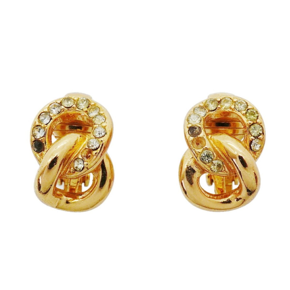 Christian Dior Earrings, GP Plated, Rhinestone, Gold, Women's: --- Catalog ---Category: SizeSize (HxWxD): 12.40mm x 8.90mm / 0.49'' x 0.35''Category: DesignType: Clip earringsColor: GoldGender: WomenMaterial: Gold plating, RhinestoneCategory: GeneralBrand: Christ