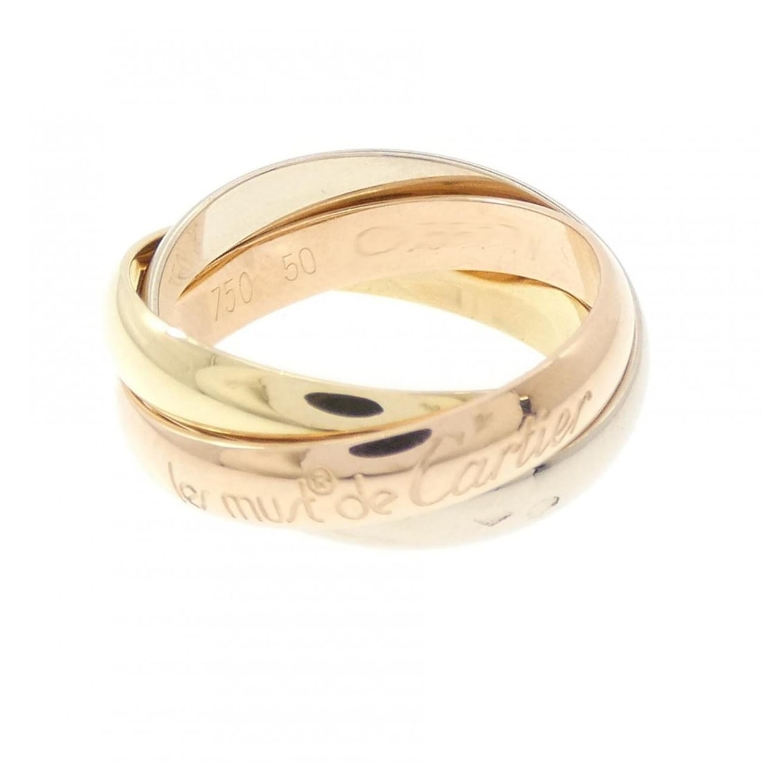 Cartier Trinity Ring: --- Catalog ---Category: SizeJP Size: 10US Size: 5.5Category: DesignType: Band ringGender: WomenMaterial: Pink gold (18K), White gold (18K), Yellow gold (18K)Category: GeneralLine: TrinityBrand: