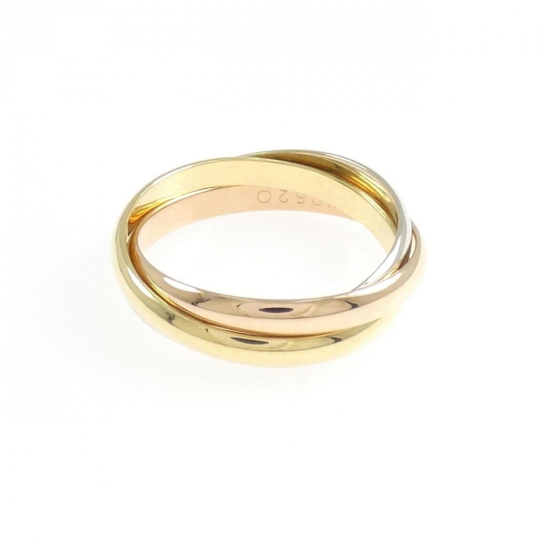 Cartier Trinity Ring: --- Catalog ---Category: SizeJP Size: 14US Size: 7Category: DesignType: Band ringGender: WomenMaterial: Pink gold (18K), White gold (18K), Yellow gold (18K)Category: GeneralLine: TrinityBrand: