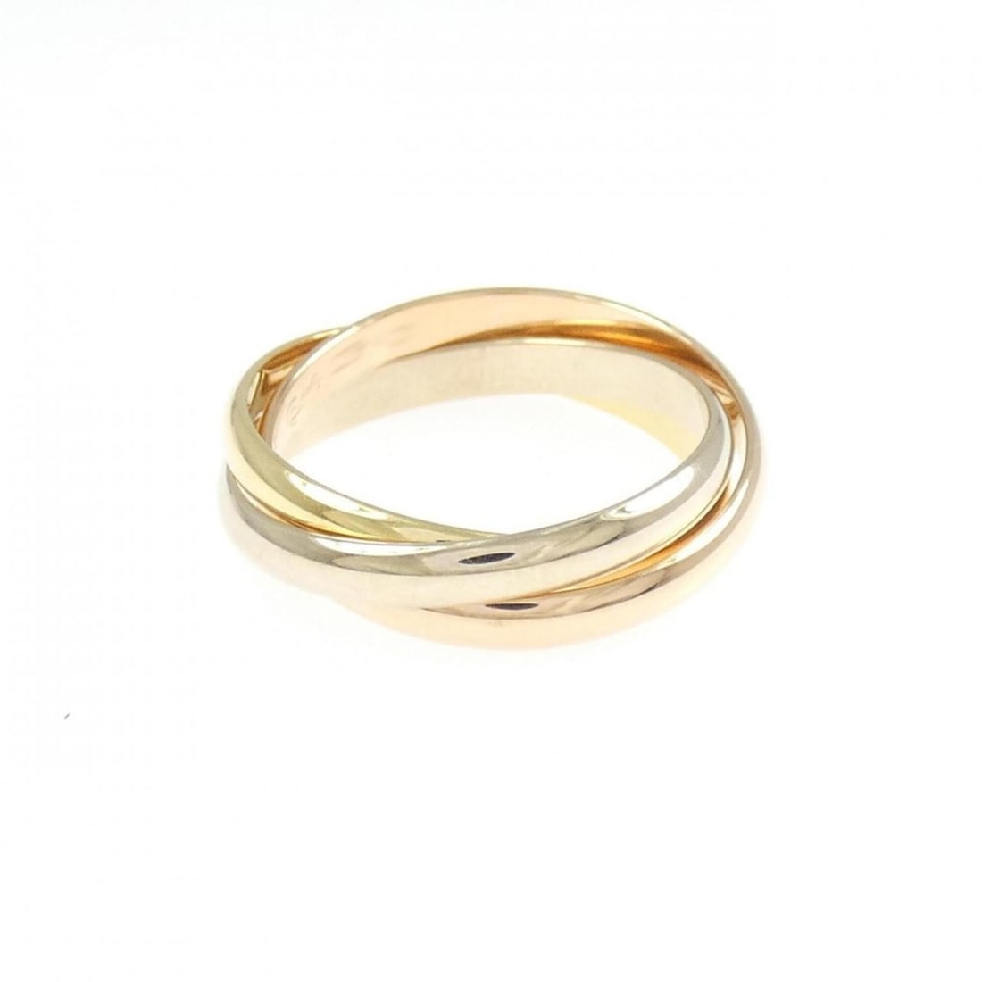 Cartier Trinity Ring: --- Catalog ---Category: SizeJP Size: 13US Size: 6.5Category: DesignType: Band ringGender: WomenMaterial: Pink gold (18K), White gold (18K), Yellow gold (18K)Category: GeneralLine: TrinityBrand: