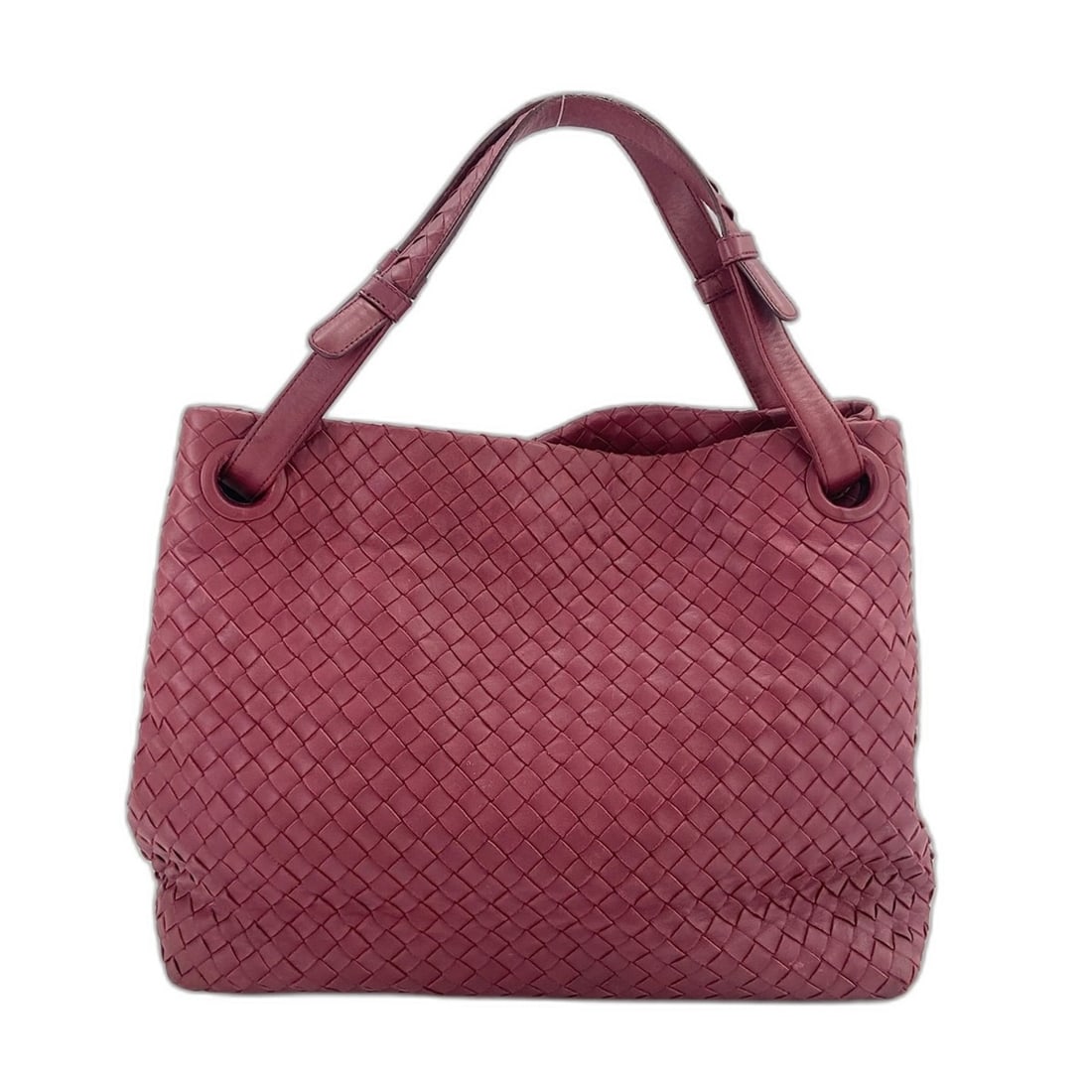 BOTTEGA VENETA Intrecciato Handbag, Wine Red: --- Catalog ---Category: SizeHandle Drop: 14.00cm / 5.51''Size (HxWxD): 29cm x 37cm x 15cm / 11.41'' x 14.56'' x 5.9''Category: DesignType: HandbagColor: WineGender: WomenMaterial: Intrecciato