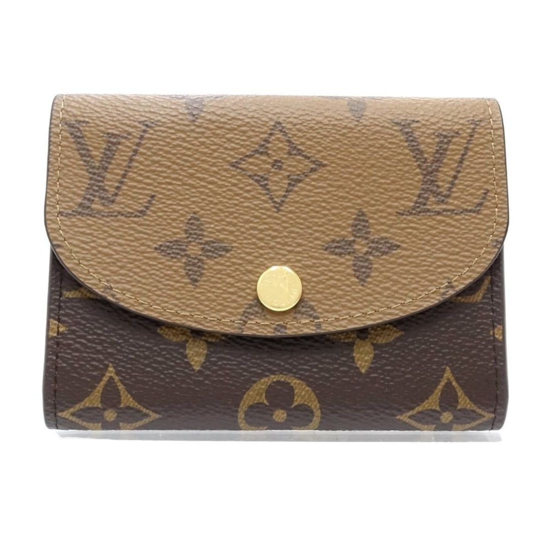 LOUIS VUITTON Monogram Reverse Wallet/Coin Case M82333 Portemonnaie Rosalie Beige Brown Women's: --- Catalog ---Category: SizeSize (HxWxD): 8cm x 11cm x 2.5cm / 3.14'' x 4.33'' x 0.98''Category: DesignType: Coin purse/coin caseColor: Beige brown, Monogram ReverseGender: WomenMaterial: Monogram