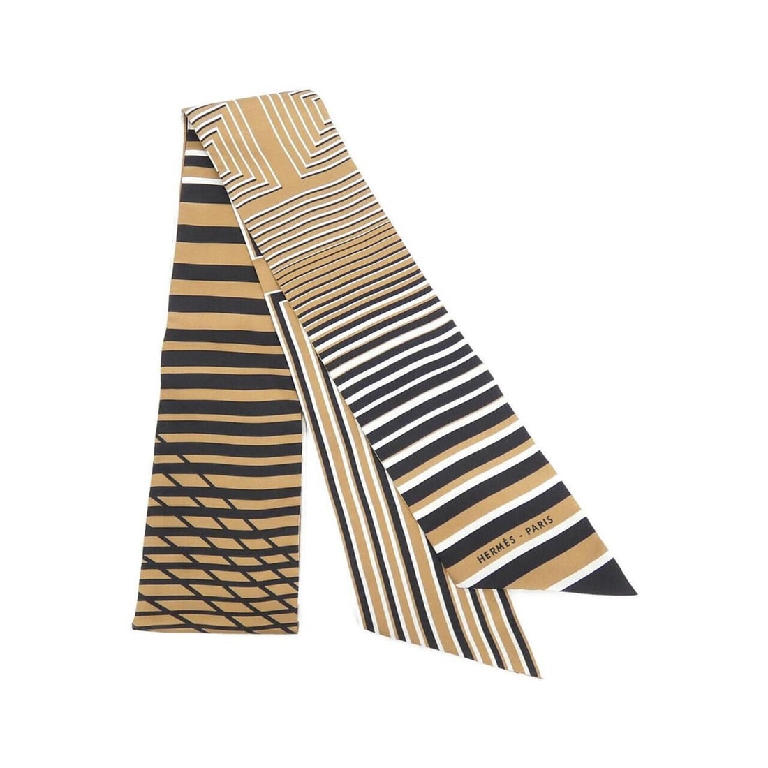 Hermes Maxi Twilly Slim Scarf Muffler: --- Catalog ---Category: SizeSize (LxW): 10cm x 1.8m / 3.93'' x 70.86''Category: DesignType: ScarfColor: Black, Camel, WhiteGender: Women,MenMaterial: Silk Category: GeneralBrand: Hermes--- Item List