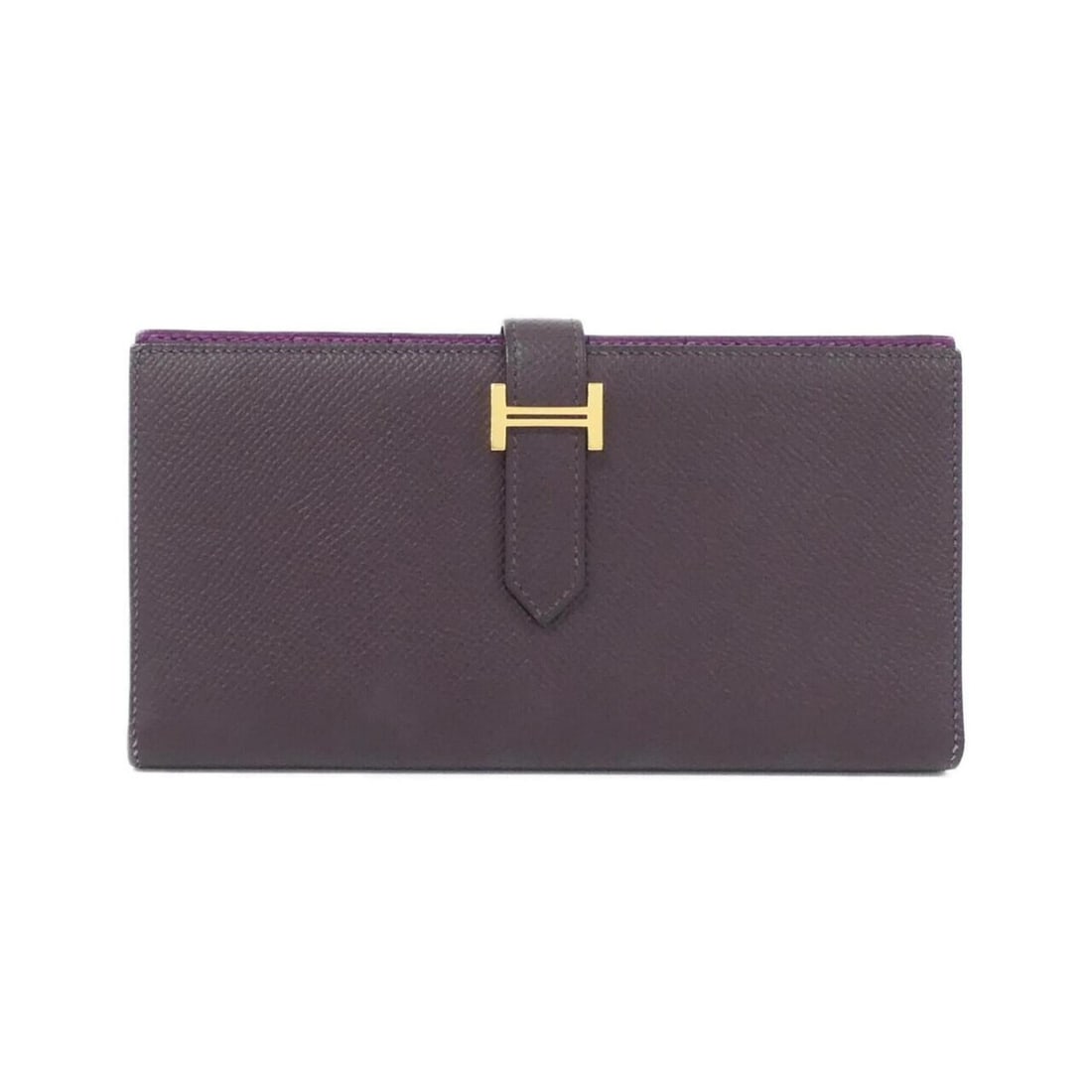 Hermes Bearn Soufflé Verso 073596CC Wallet: --- Catalog ---Category: SizeSize (HxWxD): 9cm x 17.5cm x 1.5cm / 3.54'' x 6.88'' x 0.59''Category: DesignType: Long wallet (bi-fold)Color: Anemone, PurpleGender: WomenMaterial: Epsom leather