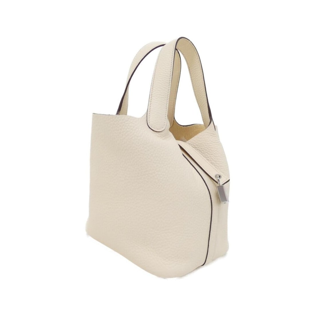 Hermes Picotin Lock PM 056289CK Handbag: --- Catalog ---Category: SizeSize (HxWxD): 18.5cm x 18cm x 13cm / 7.28'' x 7.08'' x 5.11''Category: DesignType: HandbagColor: WhiteGender: WomenMaterial: Taurillon clemence leather Category: