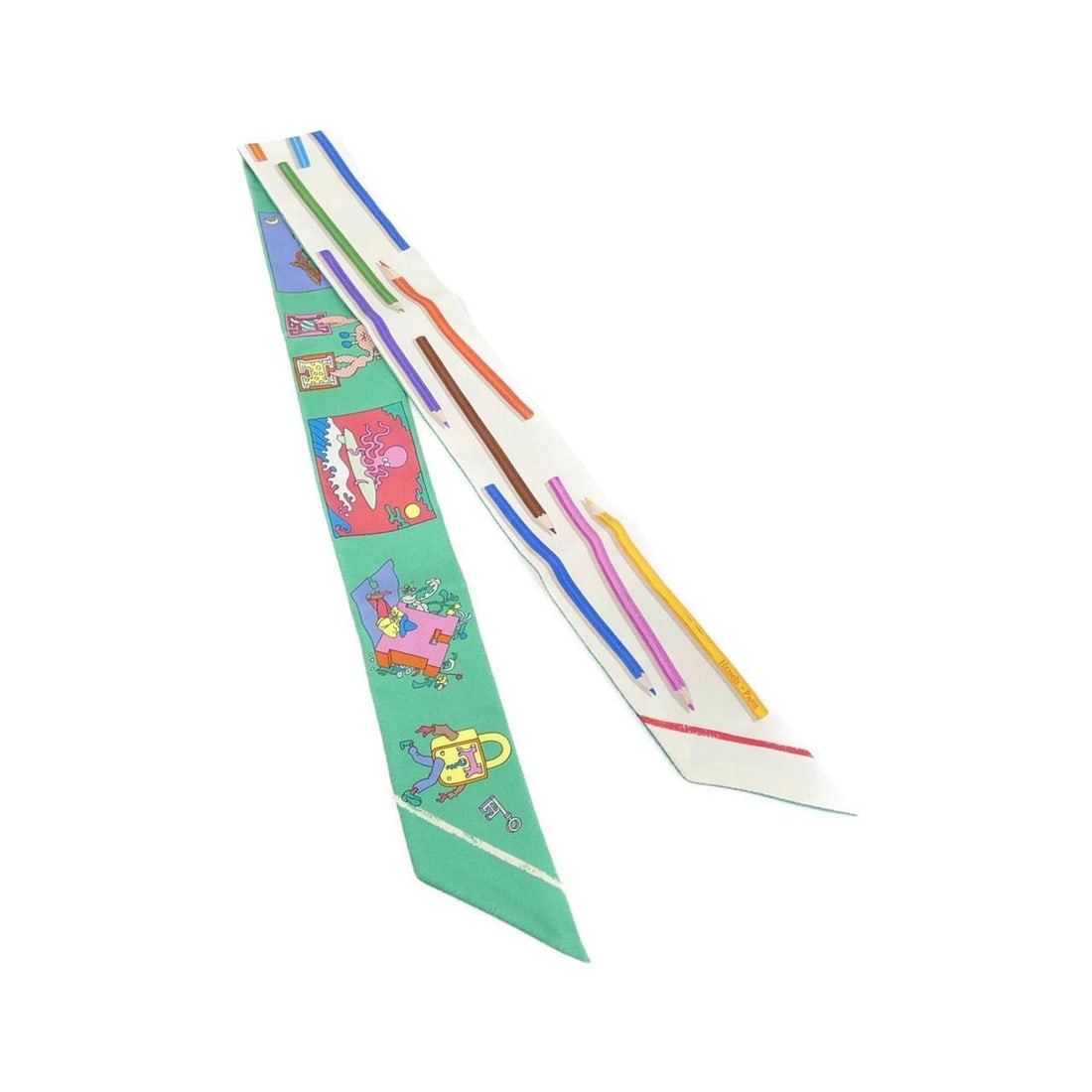 Hermes A VOS CRAYONS Twilly 064221S Scarf Muffler: --- Catalog ---Category: SizeSize (LxW): 5cm x 86cm / 1.96'' x 33.85''Category: DesignType: ScarfColor: GreenGender: Women,MenCategory: GeneralMPN: 064221SBrand: Hermes--- Item List ---Section: