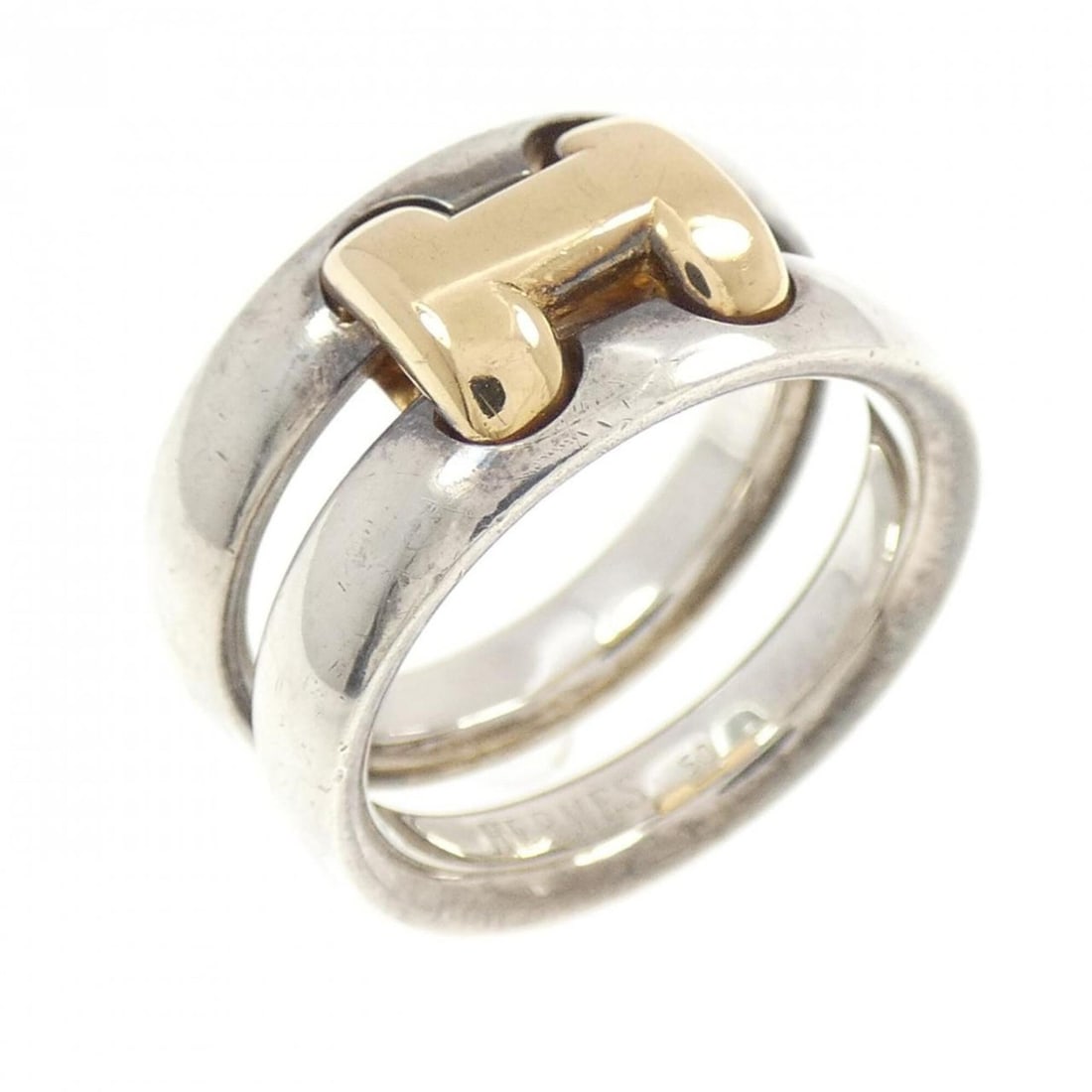Hermes Hermès Olympe Ring: --- Catalog ---Category: SizeUS Size: 5.5Brand Size: 50Category: DesignType: Band ringGender: WomenCategory: GeneralBrand: Hermes--- Item List ---Section: ConditionRanking: Rank B Used - Traces of