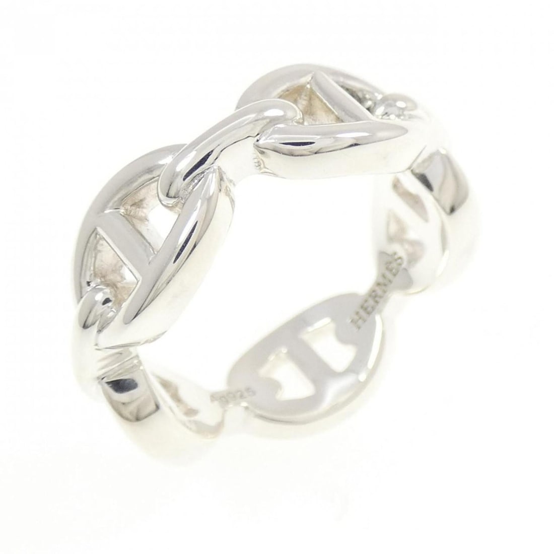 Hermes Hermès Chaine d'Ancre Enchainée Ring: --- Catalog ---Category: SizeUS Size: 6.5Brand Size: 53Category: DesignType: Band ringGender: WomenMaterial: Silver 925Category: GeneralMPN: H109507BBrand: Hermes--- Item List ---Section: