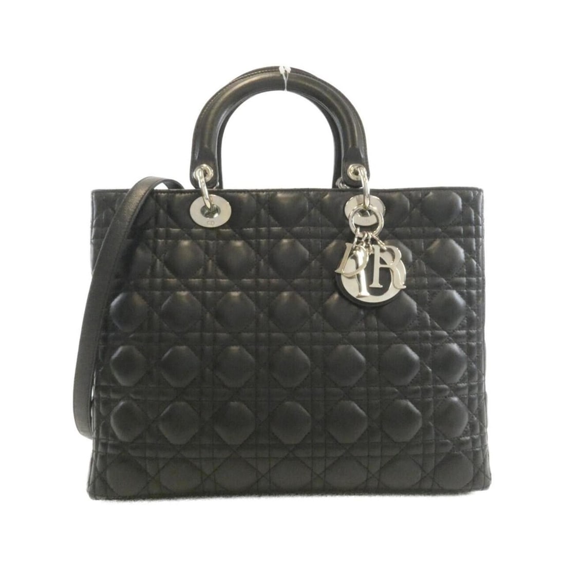 Christian Dior Lady Large CAL44561 Handbag: --- Catalog ---Category: SizeSize (HxWxD): 25cm x 32cm x 12cm / 9.84'' x 12.59'' x 4.72''Category: DesignType: HandbagColor: BlackGender: WomenMaterial: Leather Hardware Color: SilverLeather/Fur Type: