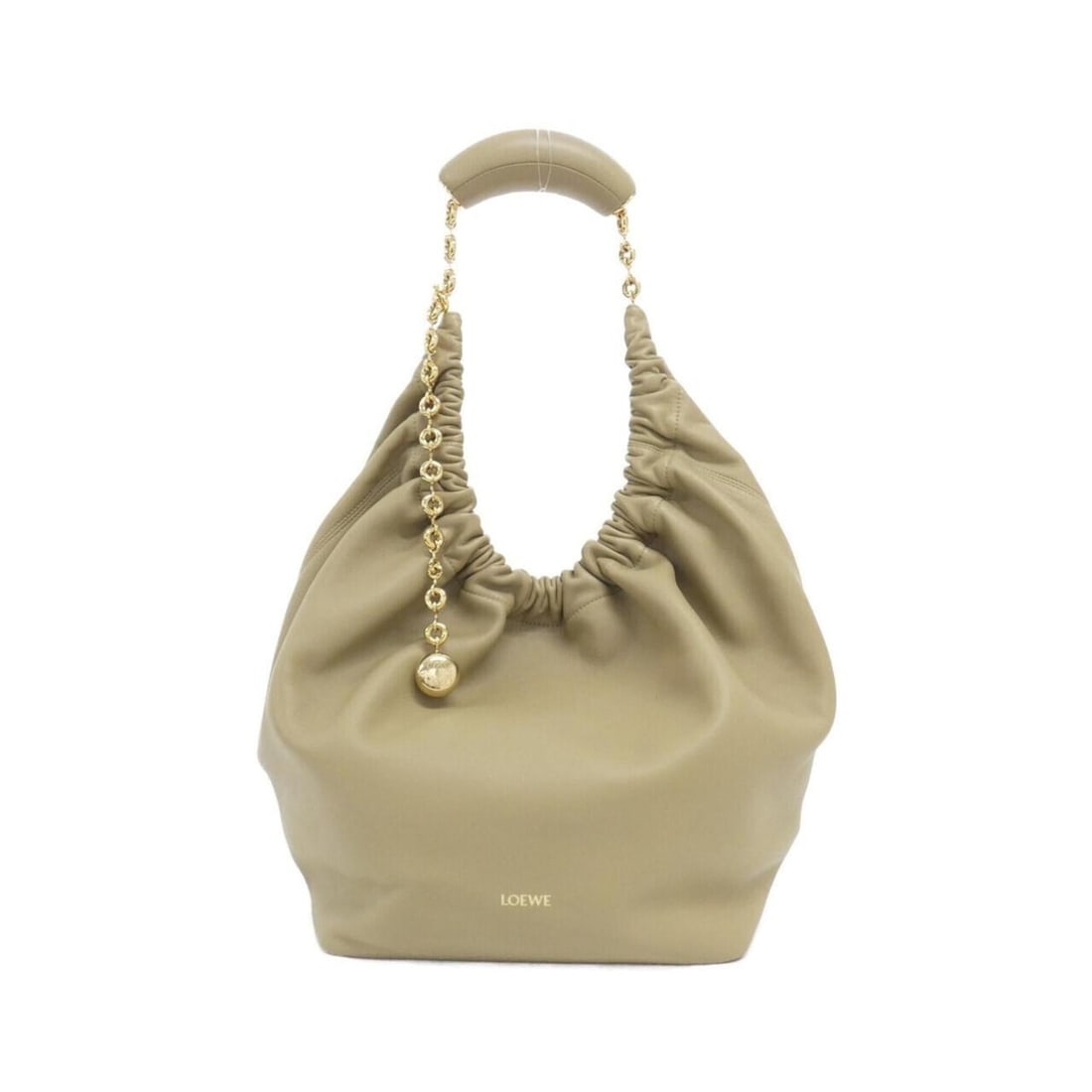 Loewe Squeeze Medium A914Q37X01 Handbag: --- Catalog ---Category: SizeSize (HxWxD): 29cm x 24cm x 14cm / 11.41'' x 9.44'' x 5.51''Category: DesignType: HandbagColor: GreenGender: Men,WomenMaterial: Leather Hardware Color: GoldCategory: Gener