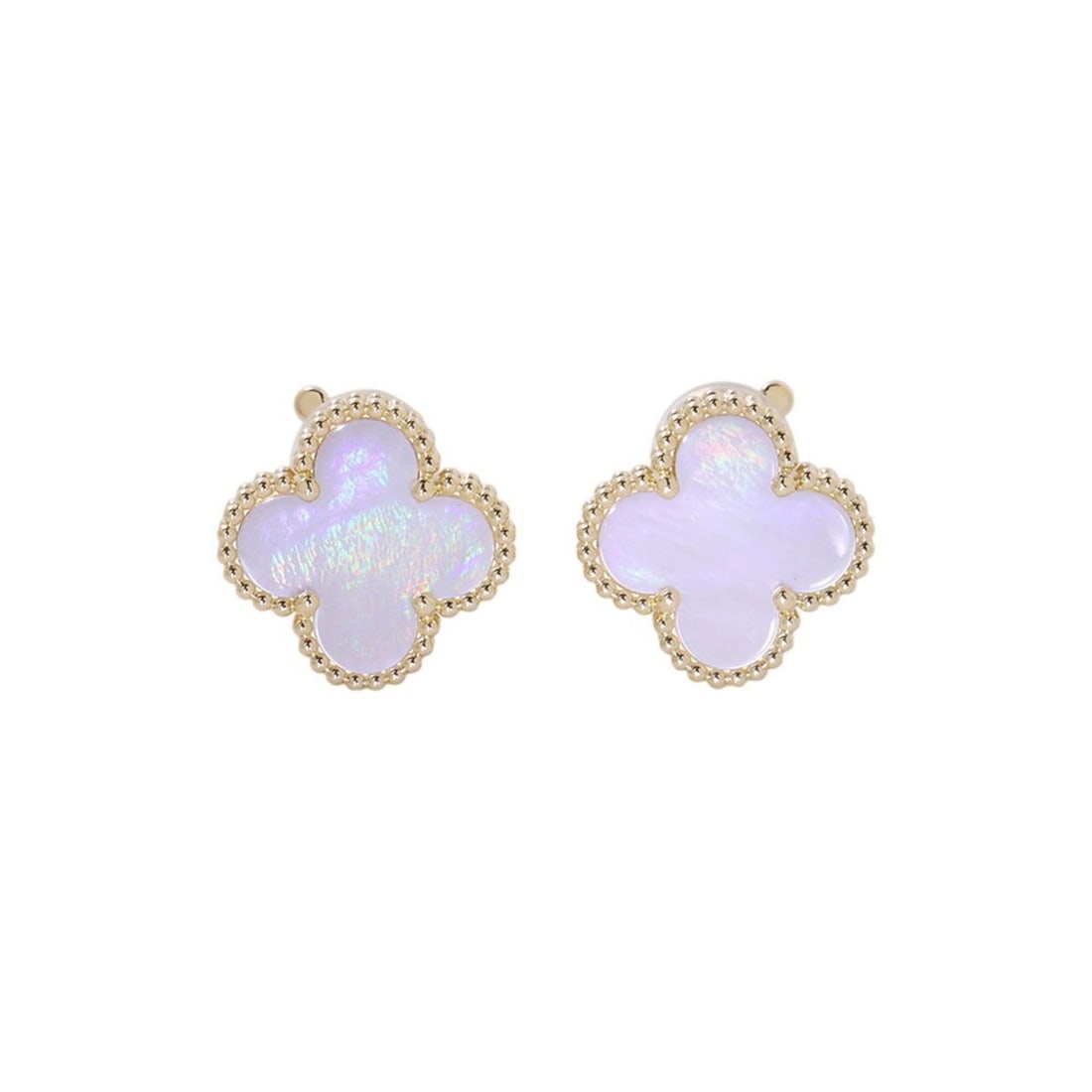 Van Cleef & Arpels Alhambra Earrings, Mother of Pearl, 18K Yellow Gold (VCARA44100), White Pearl: --- Catalog ---Category: SizeStone Size (HxW): 14.90mm x 14.90mm / 0.59'' x 0.59''Category: DesignColor: White, YellowGender: WomenMaterial: Yellow goldCategory: GeneralMPN: VCARA44100Brand: Van Cleef