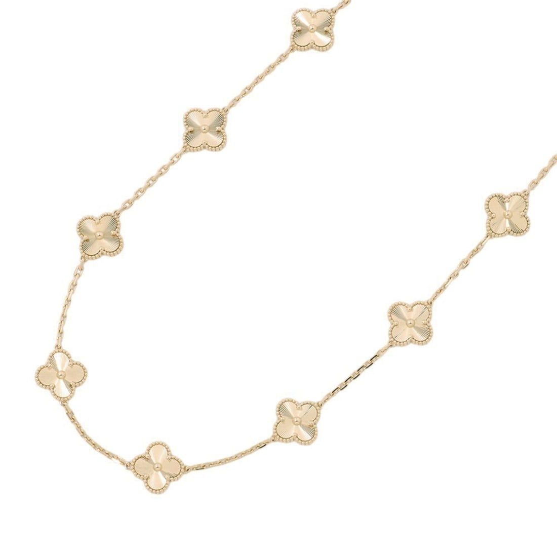 Van Cleef & Arpels Alhambra Necklace, 10 Motifs, Guilloché, 18K Yellow Gold (VCARP3JJ00) (1 of 11)