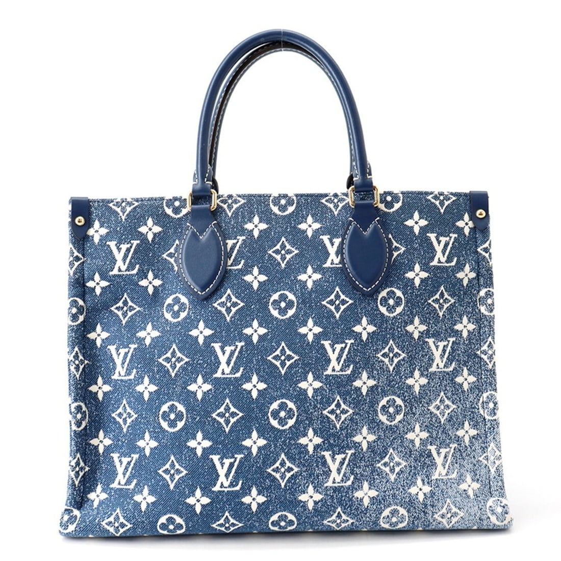 Louis Vuitton Monogram Jacquard Denim OnTheGo MM Tote Bag M59608 LOUIS VUITTON 2-way Handbag (1 of 13)