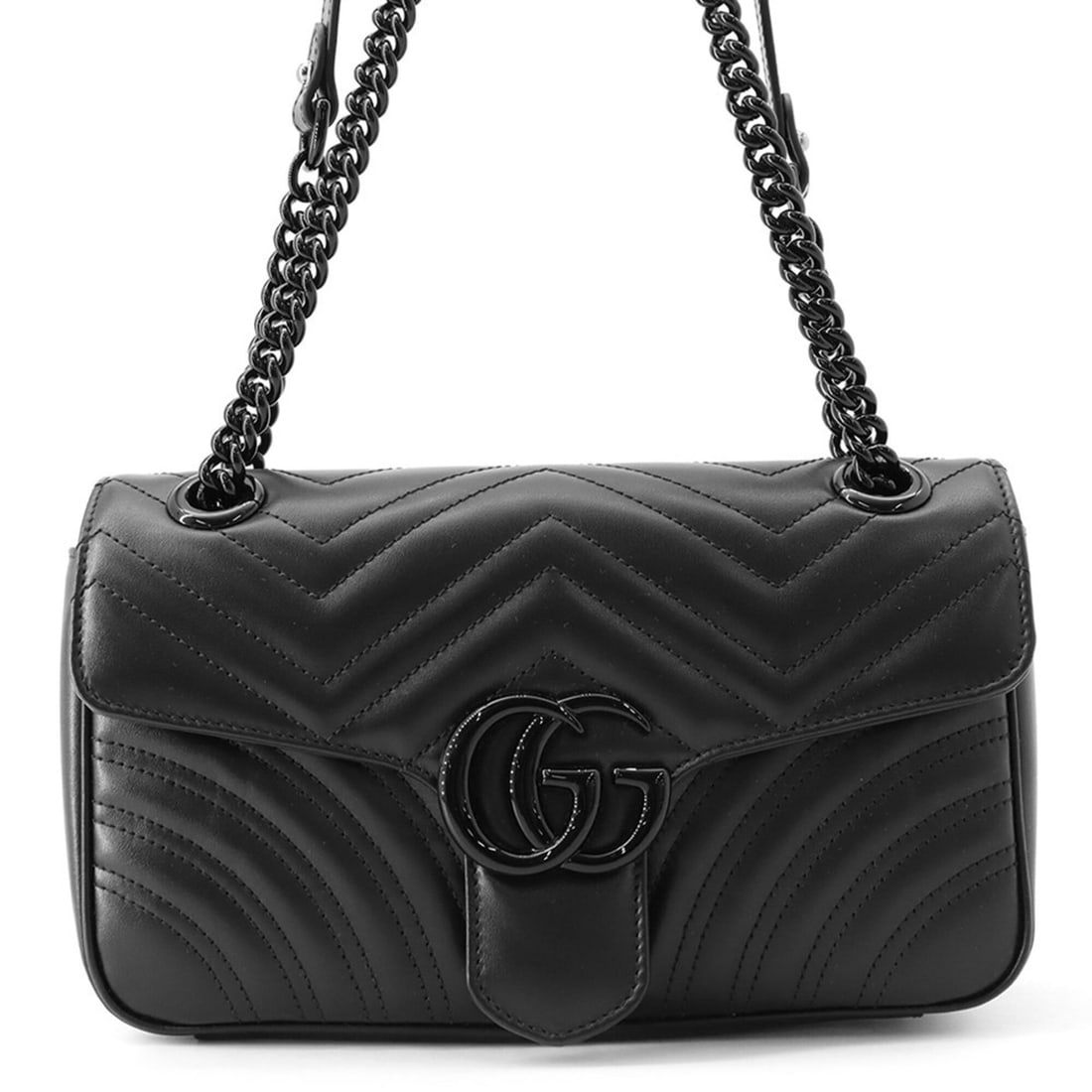 Gucci Chain Shoulder Bag GG Marmont Quilted Small Leather 443497 GUCCI Black Handbag (1 of 15)