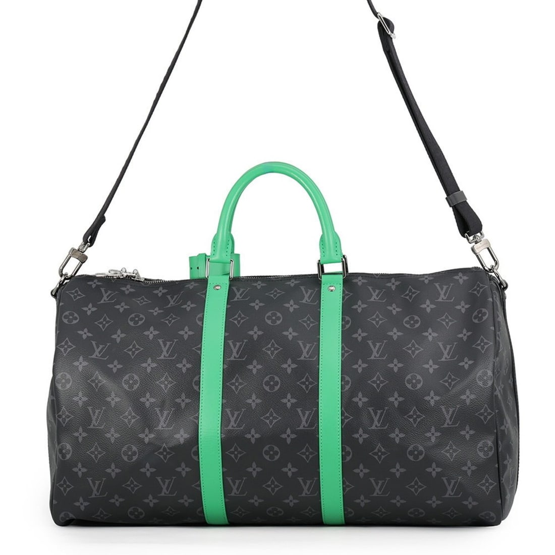 Louis Vuitton Boston bag Monogram Eclipse Keepall Bandoulière 50 M26434 LOUIS VUITTON Travel Black: --- Catalog ---Category: SizeSize (HxWxD): 29cm x 51.5cm x 23cm / 11.41'' x 20.27'' x 9.05''Category: DesignType: Boston bag, HandbagColor: Black, Monogram Eclipse, NoirGender: WomenMaterial: Monogram