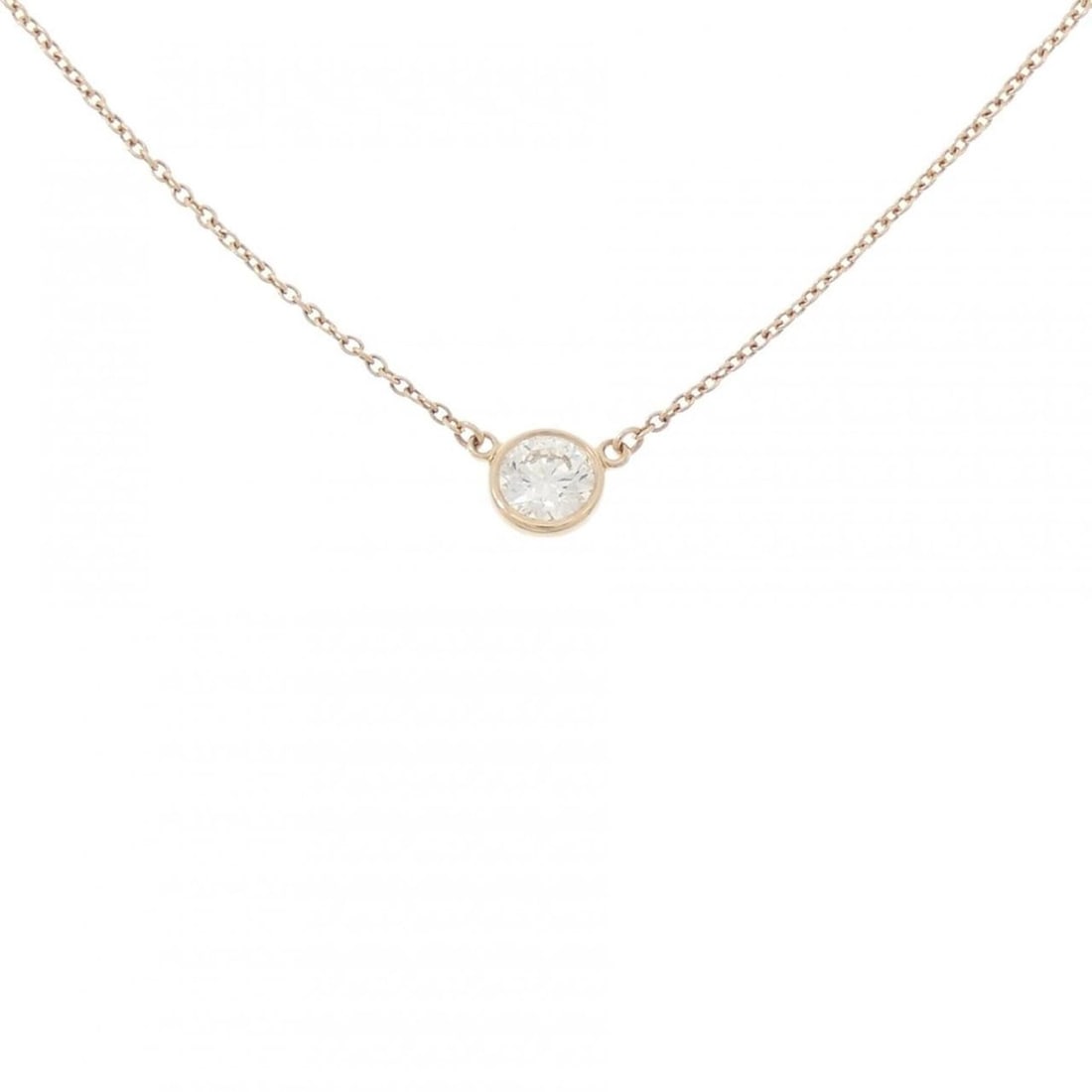 Tiffany & Co. By the Yard Necklace 0.40CT G VVS2 3EXT: --- Catalog ---Category: SizePendant Size: 5.8mm x 5.8mm / 0.22'' x 0.22''Neck Circumference: 40 cm / 15.74''Category: DesignColor: Pink goldStone: DiamondGender: WomenClarity: VVS2Material: Pink gold