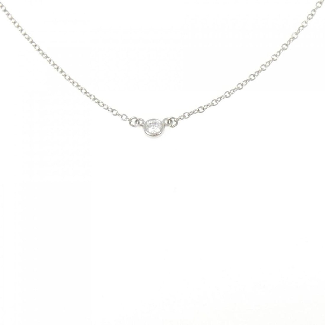 Tiffany & Co. By the Yard Necklace: --- Catalog ---Category: SizePendant Size: 3.2mm x 3.2mm / 0.12'' x 0.12''Neck Circumference: 38 cm / 14.96''Category: DesignColor: PlatinumStone: DiamondGender: WomenMaterial: Platinum 950Necklace