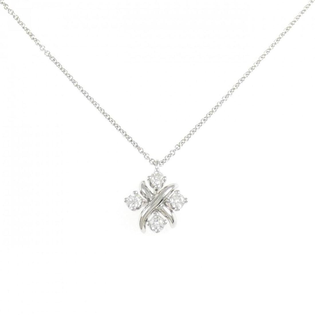 Tiffany & Co. Ling Necklace: --- Catalog ---Category: SizePendant Size: 11mm x 10.6mm / 0.43'' x 0.41''Neck Circumference: 40 cm / 15.74''Category: DesignColor: SilverGender: WomenMaterial: Platinum 950Pendant Type: PendantNeckla