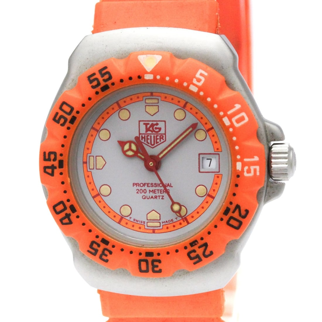 TAG HEUER Formula 1 Aluminum Quartz Ladies Watch WA1413: --- Catalog ---Category: SizeCase Diameter: 28mm / 1.1''Category: DesignType: WristwatchStyle: SportGender: WomenColor (Dial): GrayMaterial (Band): RubberMaterial (Case): Stainless steelCategory: