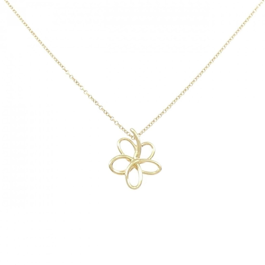 Tiffany Flower 750YG Necklace: --- Catalog ---Category: SizePendant Size: 15.8mm x 13.4mm / 0.62'' x 0.52''Neck Circumference: 41 cm / 16.14''Category: DesignColor: Yellow goldGender: WomenMaterial: Yellow gold (18K)Pendant Type:
