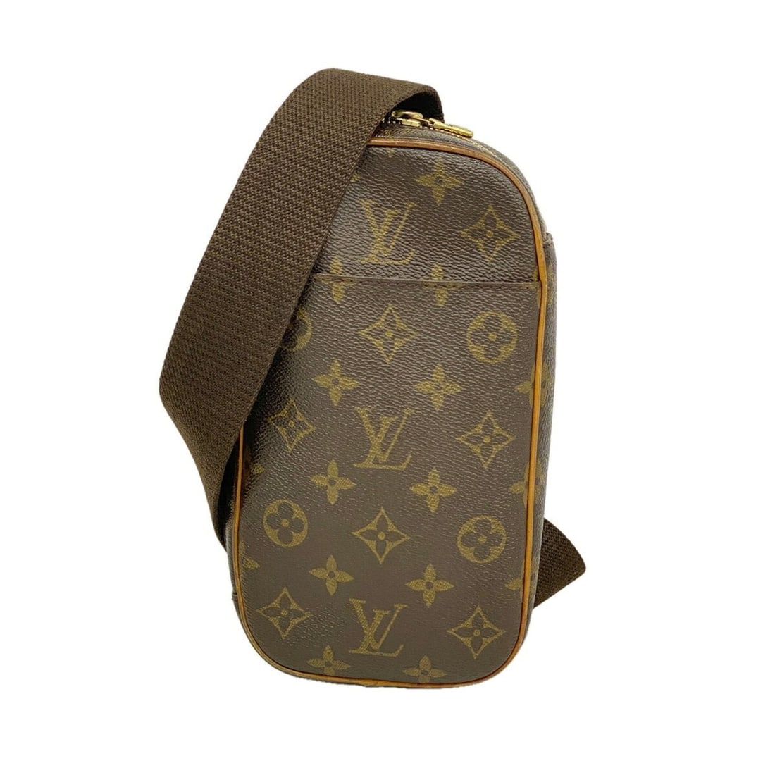 Louis Vuitton Monogram Pochette Gange Bag, M51870, Brown: --- Catalog ---Category: SizeSize (HxWxD): 22cm x 12cm x 4.5cm / 8.66'' x 4.72'' x 1.77''Category: DesignType: Sling bagColor: BrownCategory: GeneralMPN: M51870Brand: Louis Vuitton--- Item List