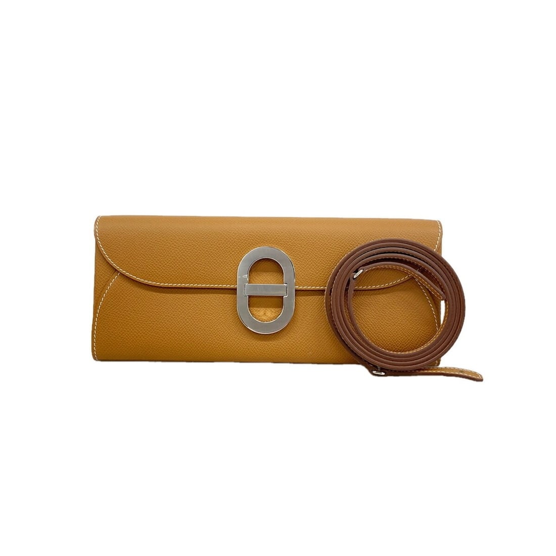 Hermes Wallet/Shoulder Wallet, Maillon Tougo, Veau Epsom Leather, Gold, B Stamp, Women's: --- Catalog ---Category: SizeSize (HxWxD): 10cm x 24cm x 1.5cm / 3.93'' x 9.44'' x 0.59''Category: DesignType: Chain/Shoulder walletColor: GoldGender: WomenMaterial: Leather Leather/Fur Type: Epsom le