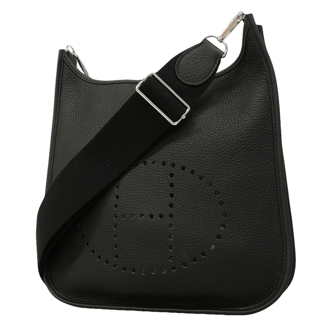 Hermes Evelyne 3PM Shoulder Bag, Taurillon Clemence Leather, Black, K Stamp, Women's: --- Catalog ---Category: SizeSize (HxWxD): 28cm x 26cm x 7cm / 11.02'' x 10.23'' x 2.75''Category: DesignType: Shoulder bagColor: BlackGender: WomenMaterial: Taurillon clemence leather Hardware Color: