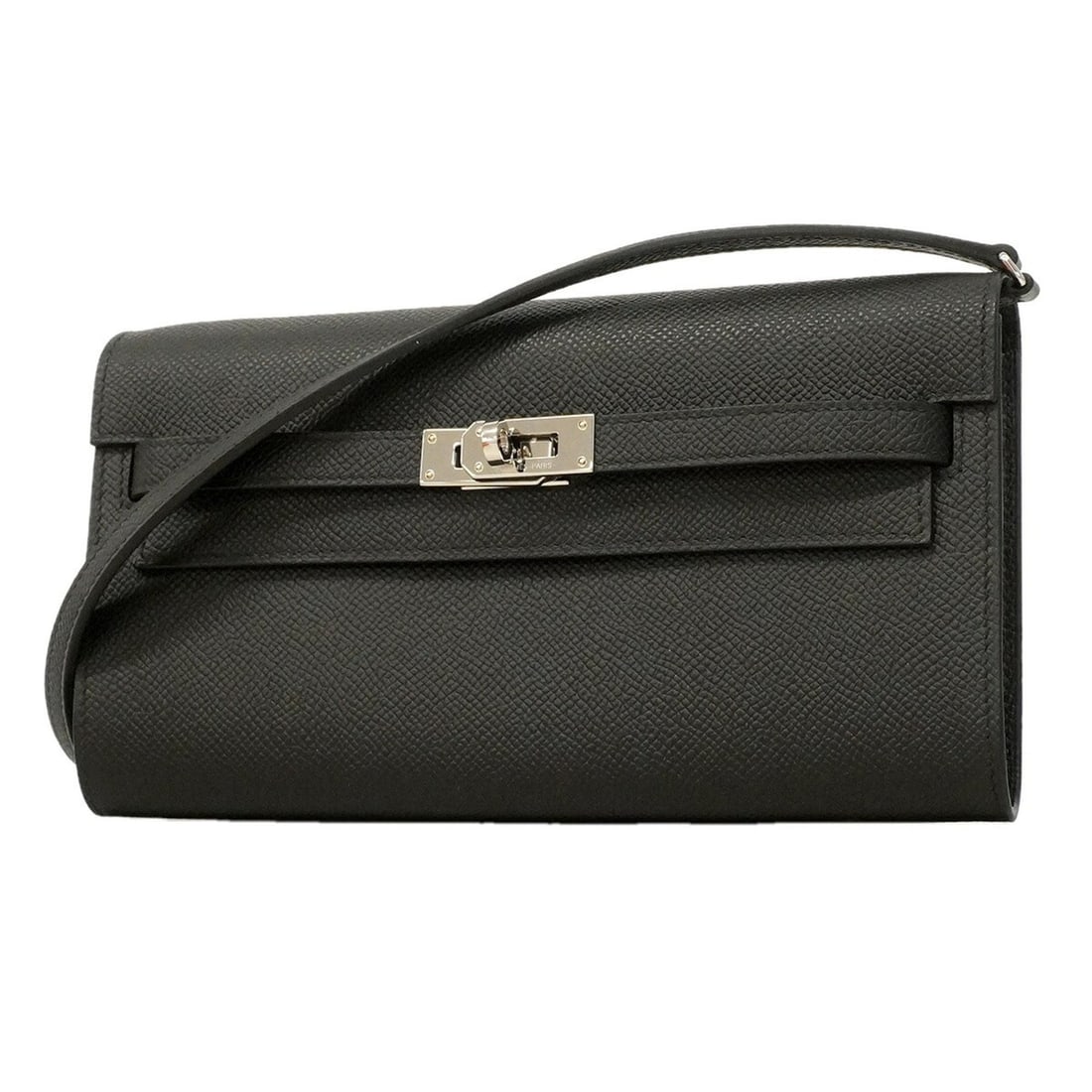 Hermes Kelly To Go Wallet/Shoulder Wallet, Veau Epsom Leather, Black, K Stamp, Women's: --- Catalog ---Category: SizeSize (HxWxD): 12cm x 20.5cm x 4cm / 4.72'' x 8.07'' x 1.57''Category: DesignType: Chain/Shoulder walletColor: BlackGender: WomenMaterial: Leather Leather/Fur Type: Epsom l