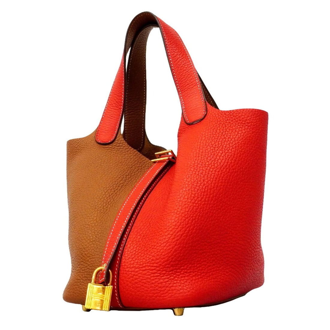Hermes Picotin Lock PM Casaque handbag, Taurillon Clemence leather, Rouge Cou, Gold, D stamp,: --- Catalog ---Category: SizeSize (HxWxD): 19cm x 14cm x 18.5cm / 7.48'' x 5.51'' x 7.28''Category: DesignType: HandbagColor: GoldGender: WomenMaterial: Taurillon clemence leather Hardware Color: Gold
