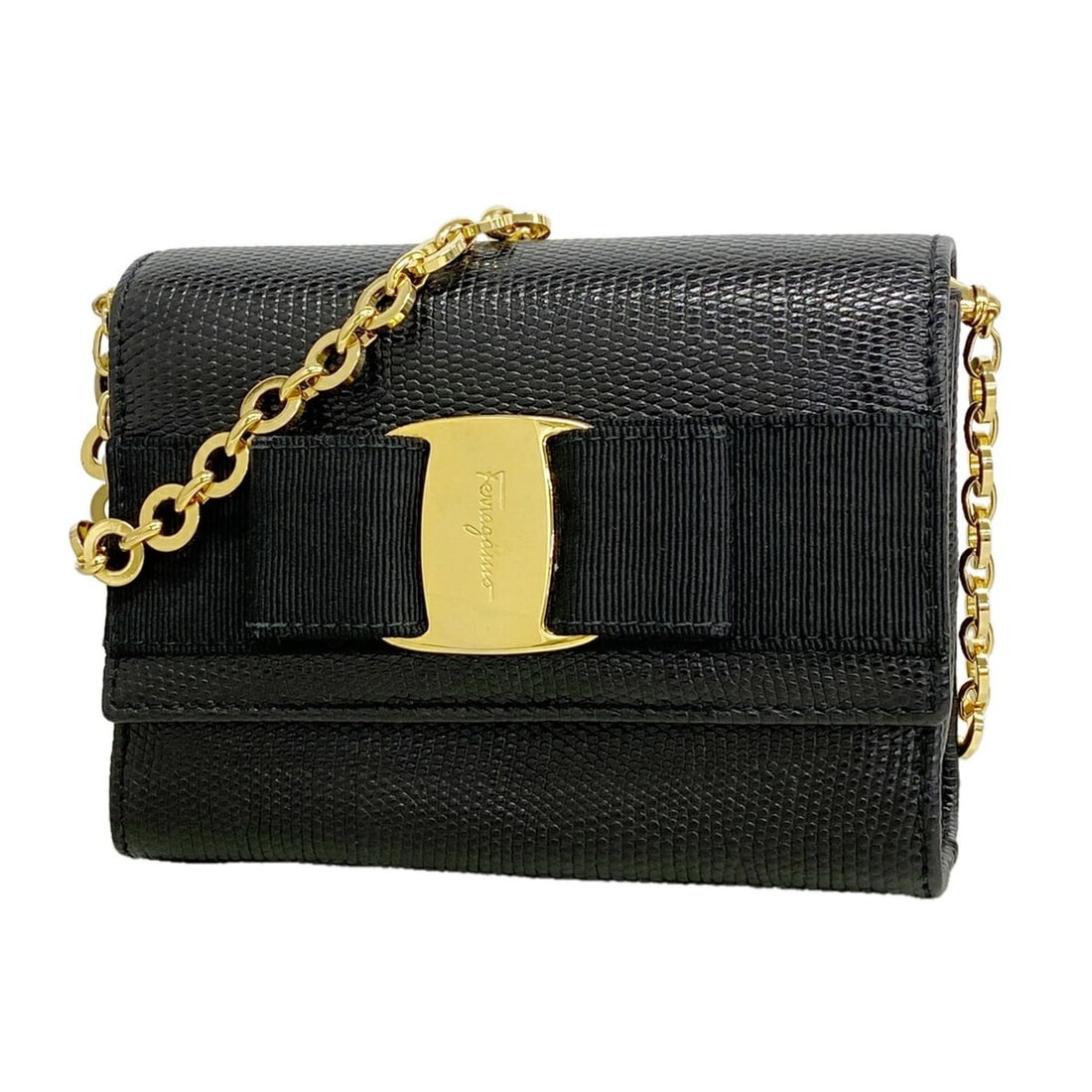 Salvatore Ferragamo Vara Leather Shoulder Bag, Black, Women's: --- Catalog ---Category: SizeSize (HxWxD): 11cm x 14.5cm x 5cm / 4.33'' x 5.7'' x 1.96''Category: DesignType: Shoulder bagColor: BlackGender: WomenMaterial: Leather Hardware Color: GoldCategory: Gener