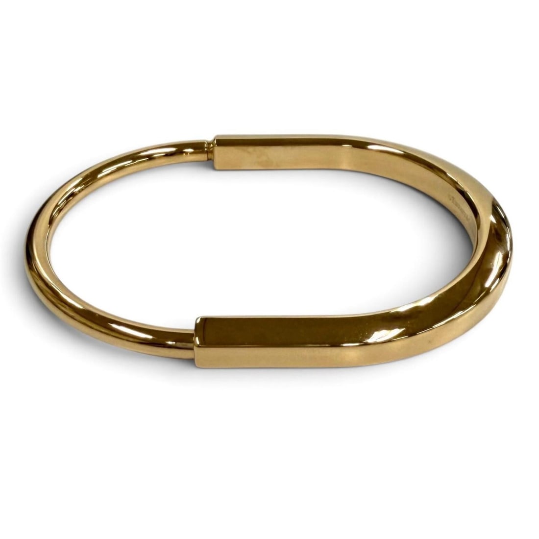 TIFFANY&Co. Tiffany Lock Bangle Large AU750 (RG) Rose Gold Made in Italy Weight 28.9g Women's Comes (1 of 8)