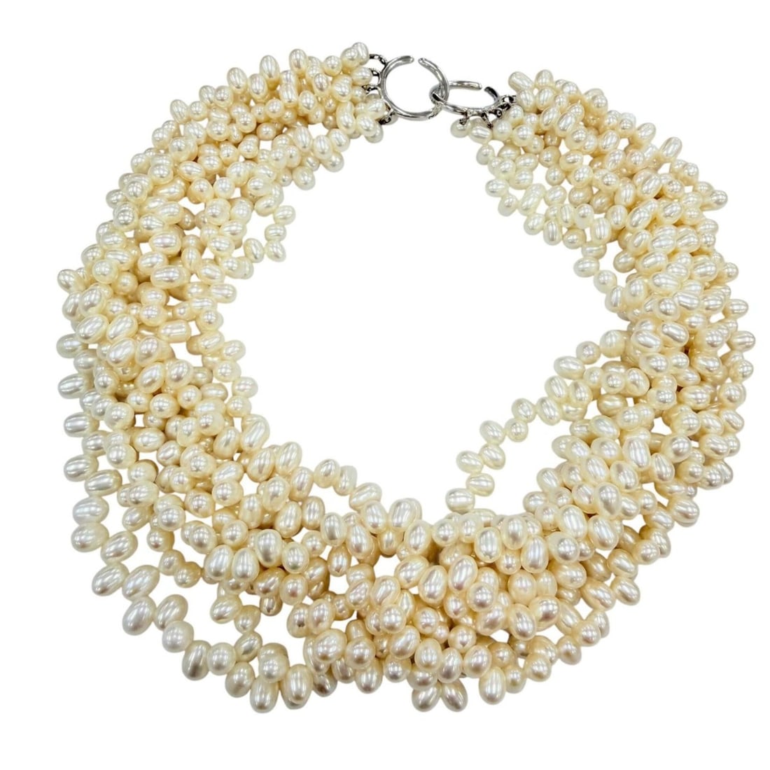 TIFFANY&Co. Tiffany Paloma Picasso Torsade Freshwater Pearl 925 8-strand Necklace, White Silver,: --- Catalog ---Category: SizeNeck Circumference: 42 cm / 16.53''Category: DesignColor: Silver, WhiteGender: WomenNecklace Type: NecklaceCategory: GeneralBrand: Tiffany--- Item List ---Section: Conditi