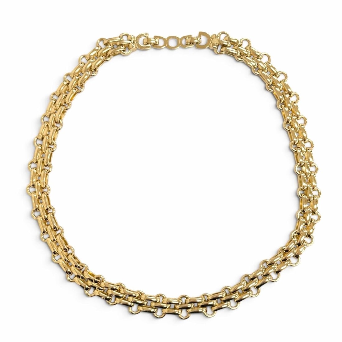 Christian Dior Vintage Chain Choker Necklace, Gold, Made in Germany, Women's Accessory: --- Catalog ---Category: SizeNeck Circumference: 43 cm / 16.92''Category: DesignColor: GoldGender: WomenNecklace Type: ChokerCategory: GeneralBrand: Christian DiorCountry of Origin: Germany--- Item Li