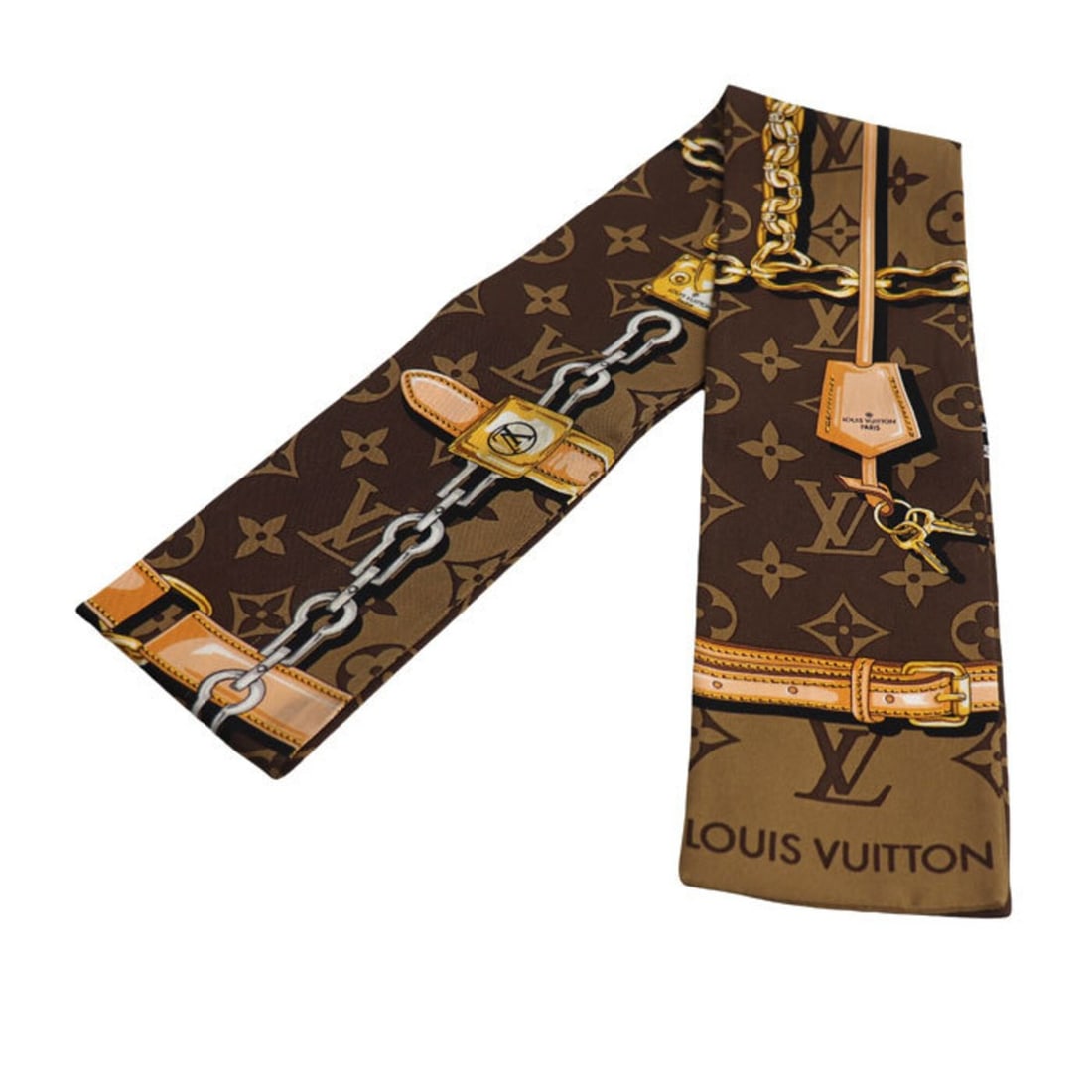 LOUIS VUITTON Louis Vuitton Bandeau Monogram Confidential Scarf Muffler Marron M78655 Women's: --- Catalog ---Category: SizeSize (LxW): 1.2m x 8cm / 47.24'' x 3.14''Category: DesignType: ScarfGender: WomenMaterial: Silk Category: GeneralMPN: M78655Brand: Louis VuittonCountry of Origin: France--