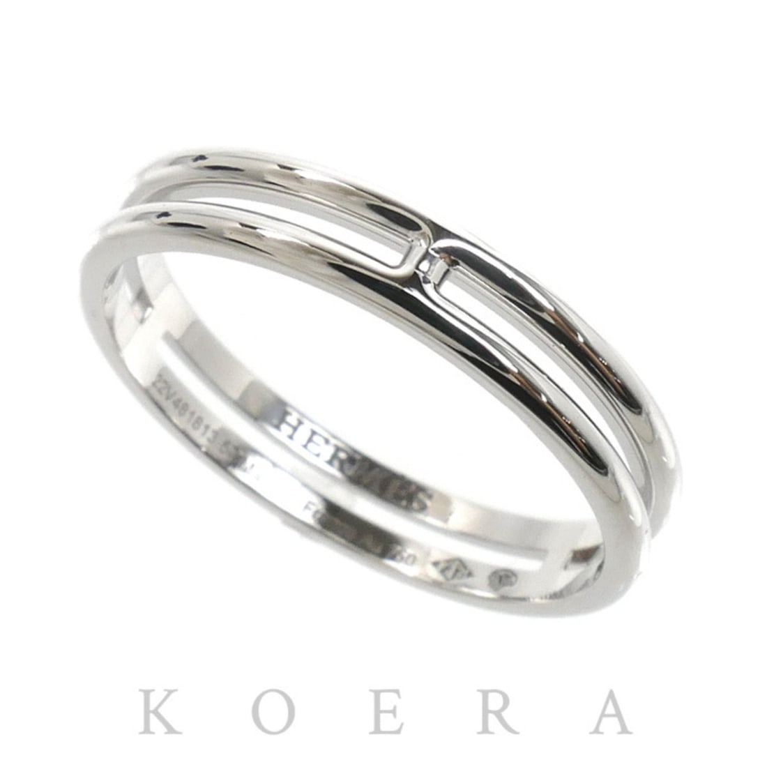 HERMES 18KWG White Gold Ariane Ring H119834B 00057 57 3.3g Men's/Women's: --- Catalog ---Category: SizeUS Size: 8.5Brand Size: 57Category: DesignType: Band ringGender: Men,WomenMaterial: White gold (18K)Category: GeneralMPN: H119834B 00057Brand: HermesCountry of Origin: Fra