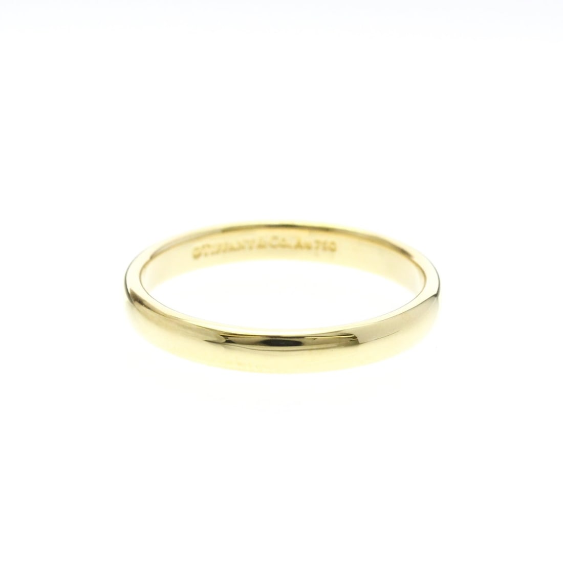 Tiffany Wedding Band Rings Yellow Gold (18K) Fashion No Stone Band Ring Gold: --- Catalog ---Category: SizeWidth: 3.2mm / 0.13''Weight: 3.8g / 0.13oz.JP Size: 17US Size: 8Category: DesignType: Band ringColor: GoldMetal: GoldStone: No StoneStyle: FashionGender: Women,MenMaterial