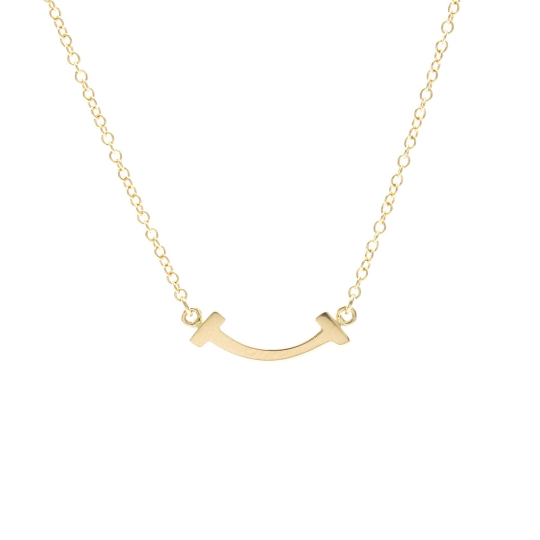 Tiffany Tiffany T Smile Micro Size Necklace Pink Gold (18K) No Stone Men,Women Fashion Necklace: --- Catalog ---Category: SizeWeight: 2.2g / 0.07oz.Neck Circumference: 40 cm - 45 cm / 15.74'' - 17.71''Category: DesignColor: Pink goldMetal: GoldStone: No StoneStyle: FashionGender: Men,WomenMateria