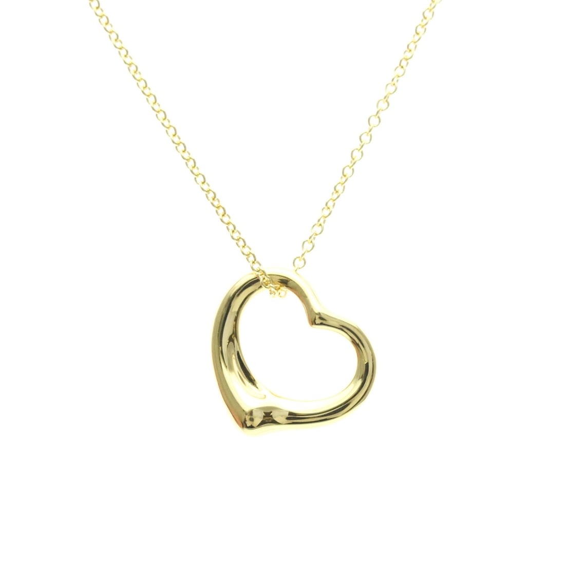 Tiffany Open Heart Necklace Yellow Gold (18K) No Stone Men,Women Fashion Necklace (Gold): --- Catalog ---Category: SizeWeight: 3.8g / 0.13oz.Pendant Size: 14mm x 15.5mm / 0.55'' x 0.61''Neck Circumference: 40.5 cm / 15.94''Category: DesignColor: GoldMetal: GoldStone: No StoneStyle: Fashion