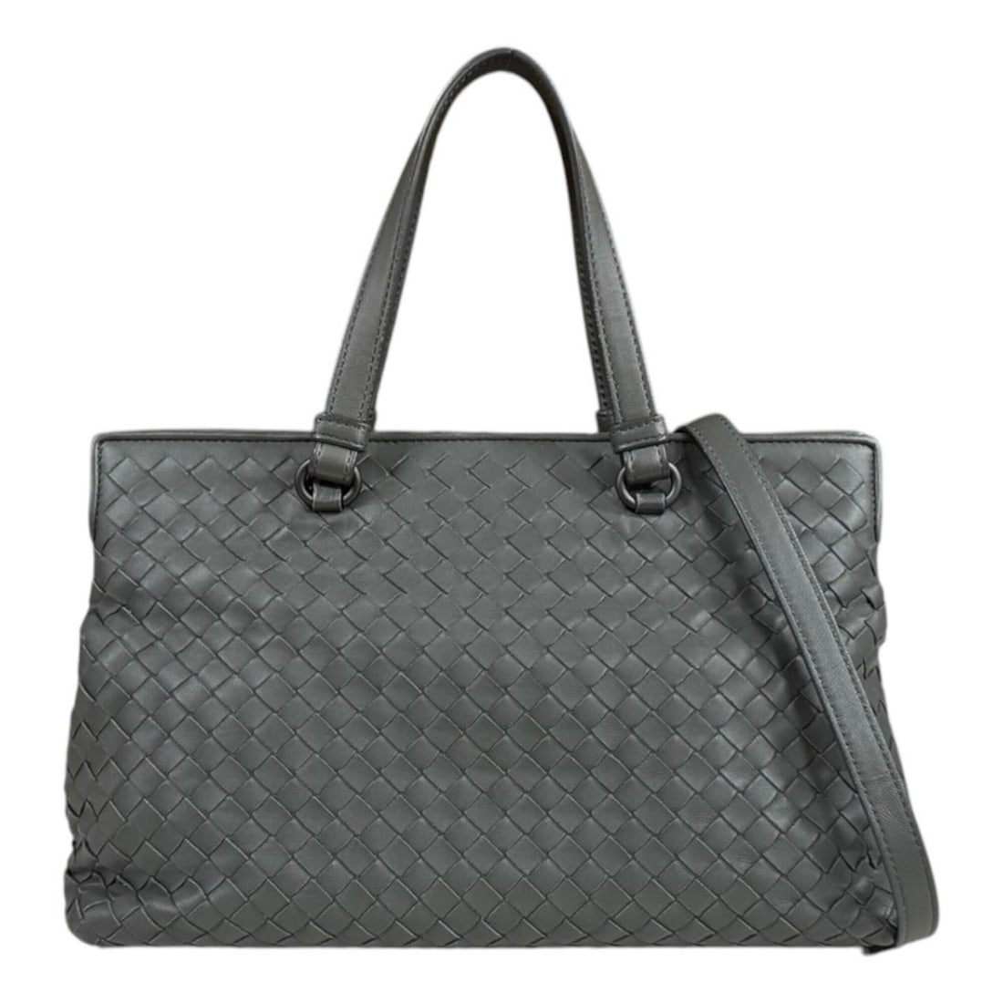 Bottega Veneta Intrecciato Shoulder Bag, Handbag, Leather, 598198, Gray, Women's, BOTTEGAVENETA,: --- Catalog ---Category: SizeWeight: 590g / 1.3lb.Size (HxWxD): 19cm x 29cm x 15cm / 7.48'' x 11.41'' x 5.9''Strap Length: 116cm / 45.66''Handle Length: 35cm / 13.77''Category: DesignType: Handbag, Sh