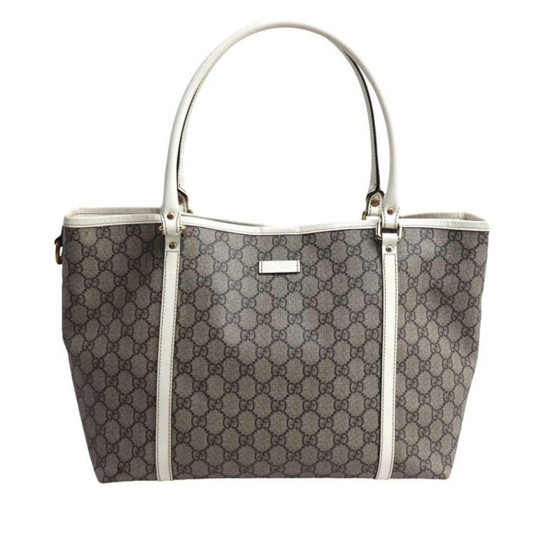 GUCCI GG Supreme Tote Bag, Beige x White, 197953, Women's: --- Catalog ---Category: SizeSize (HxWxD): 26cm x 42cm x 15cm / 10.23'' x 16.53'' x 5.9''Category: DesignType: Tote bagColor: Beige, WhiteGender: WomenMaterial: GG Supreme Category: GeneralMPN: