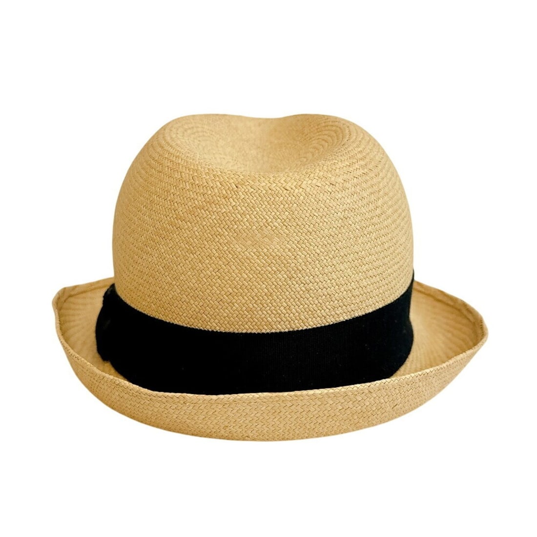 CHANEL Straw Ribbon Coco Mark Hat, Beige - 4