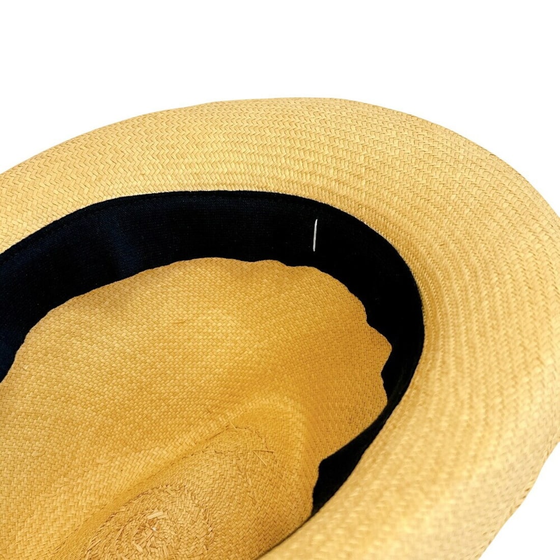 CHANEL Straw Ribbon Coco Mark Hat, Beige - 8