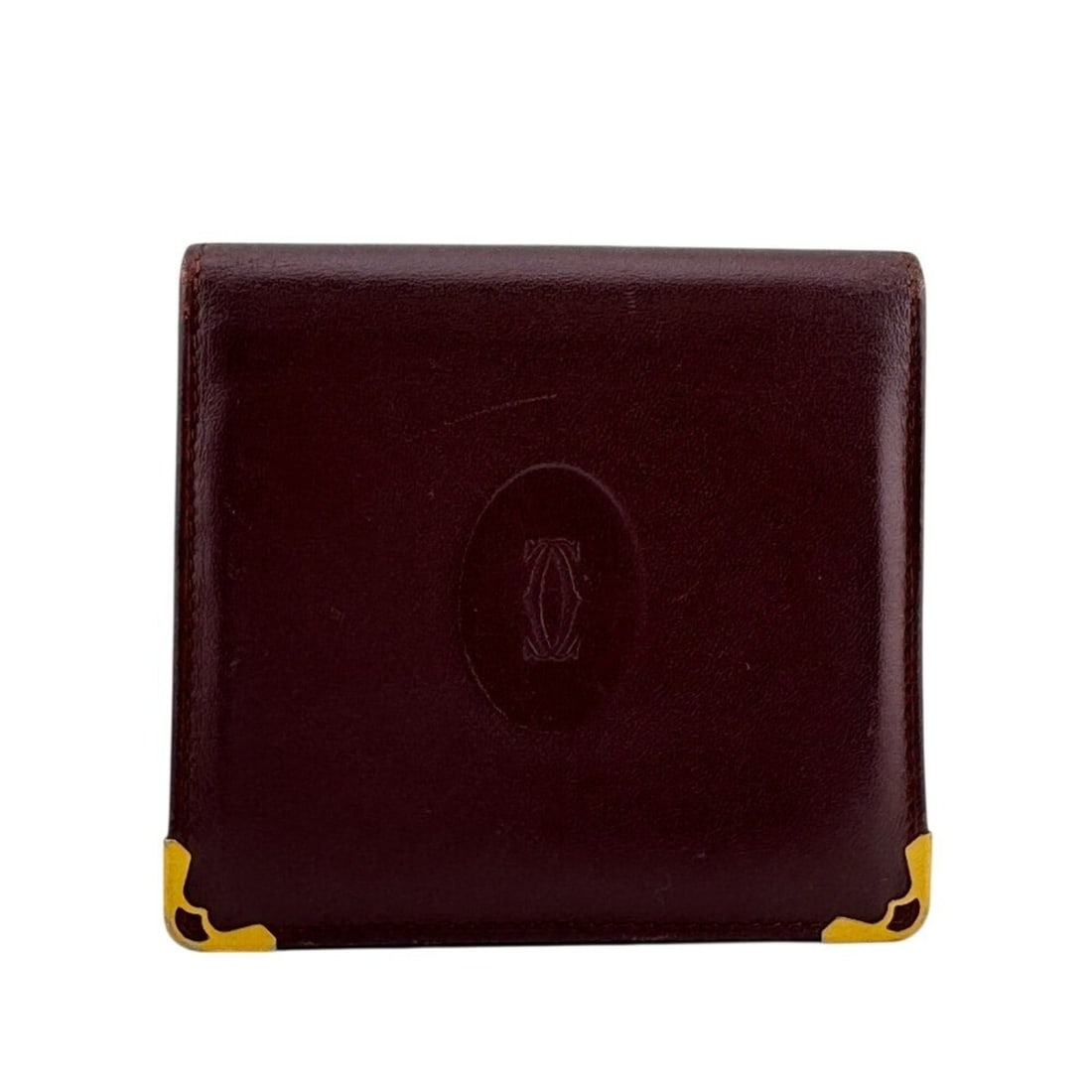 CARTIER Cartier Leather Bi-fold Wallet, Wine Red: --- Catalog ---Category: SizeSize (HxWxD): 9.5cm x 10cm / 3.74'' x 3.93''Category: DesignType: Wallet (bi-fold)Color: Wine redGender: Men,WomenMaterial: Leather Category: GeneralBrand: Cartier---