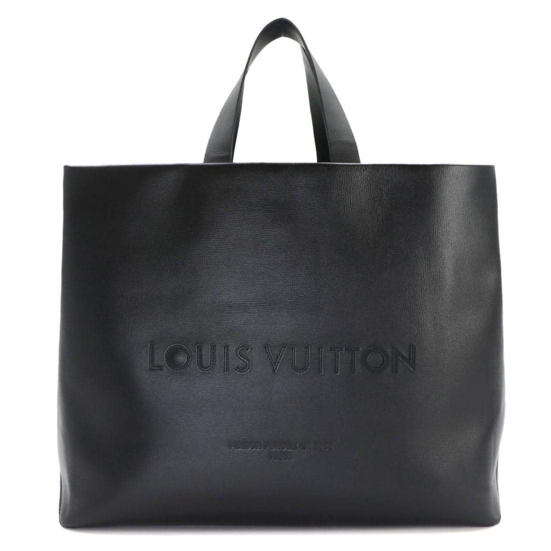 Louis Vuitton Shopper Tote MM, 2-way shoulder/handbag, leather, black, M13979, RFID-protected. (1 of 10)