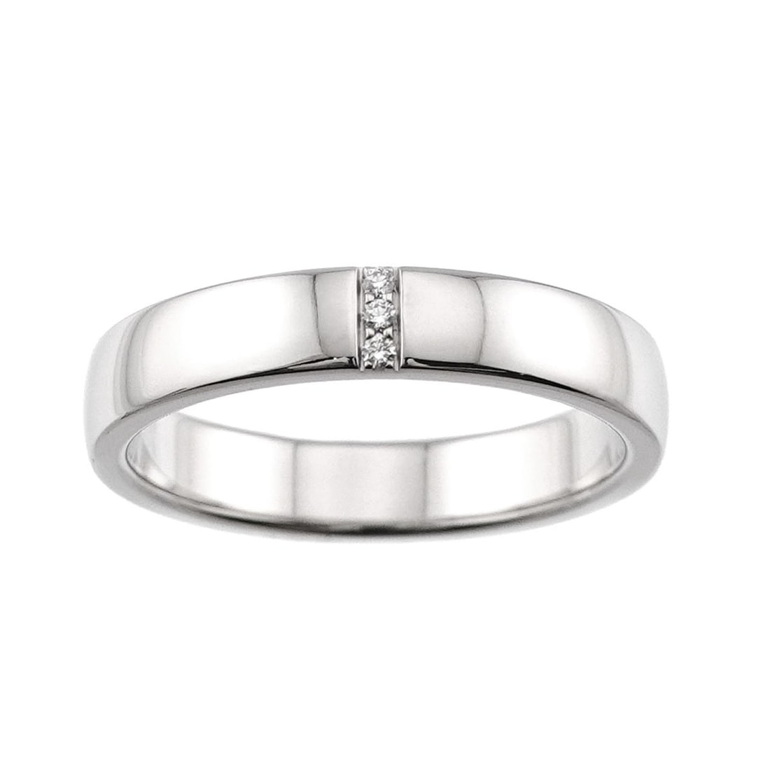 Harry Winston Three-Stone 1-Diamond Ring, Platinum (Pt): --- Catalog ---Category: SizeWidth: 4.2mm / 0.17''Weight: 9.3g / 0.32oz.JP Size: 18.5US Size: 9Category: DesignType: Band ringStone: DiamondGender: MenMaterial: Platinum 950Weight (ct.): 0.02Category: