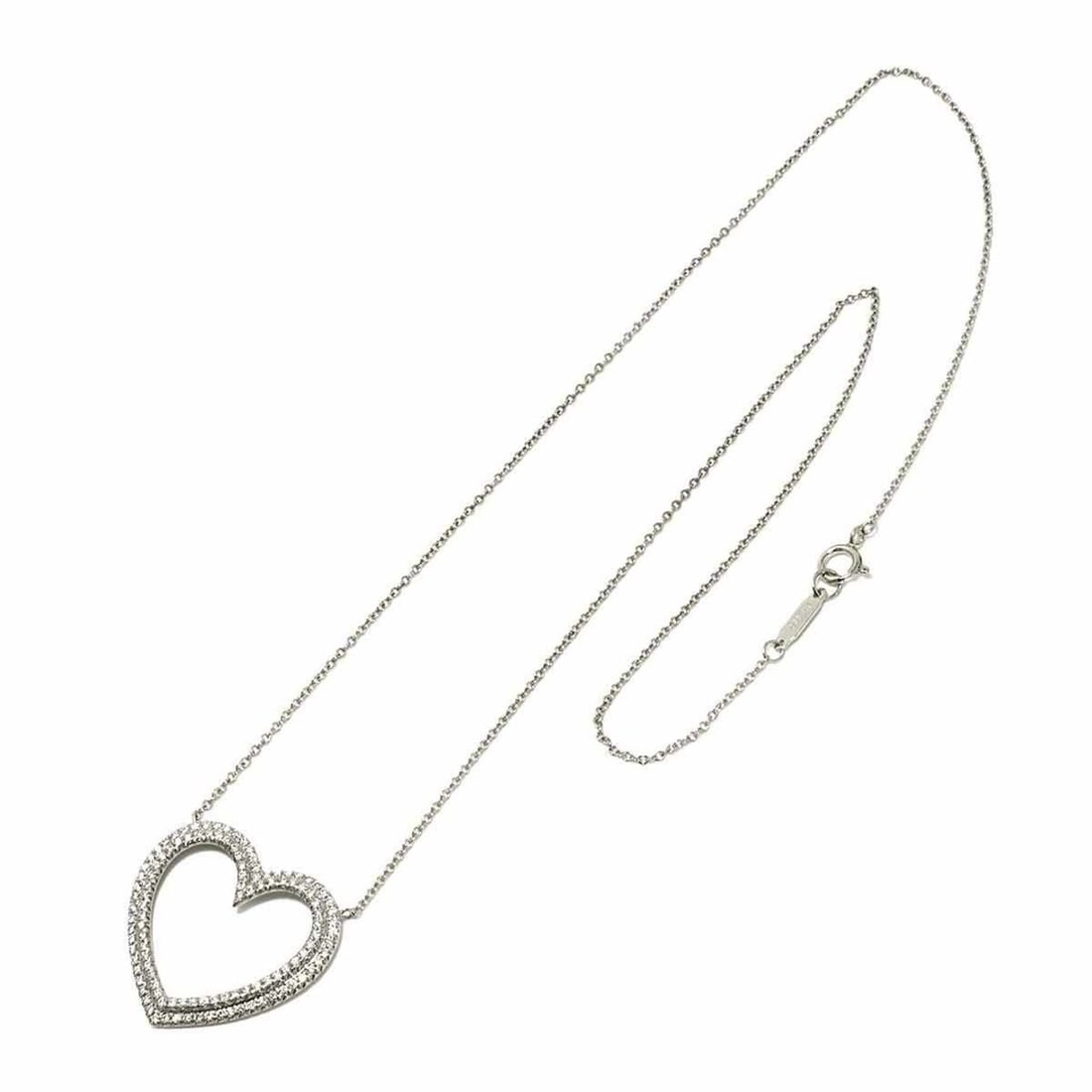 Tiffany & Co. Metro Heart Pave Diamond Necklace, 40cm, Platinum (PT): --- Catalog ---Category: SizeWeight: 5.6g / 0.19oz.Pendant Size: 21.7mm x 23.1mm / 0.85'' x 0.9''Neck Circumference: 40 cm / 15.74''Category: DesignStone: DiamondGender: WomenMaterial: Platinum 950Nec